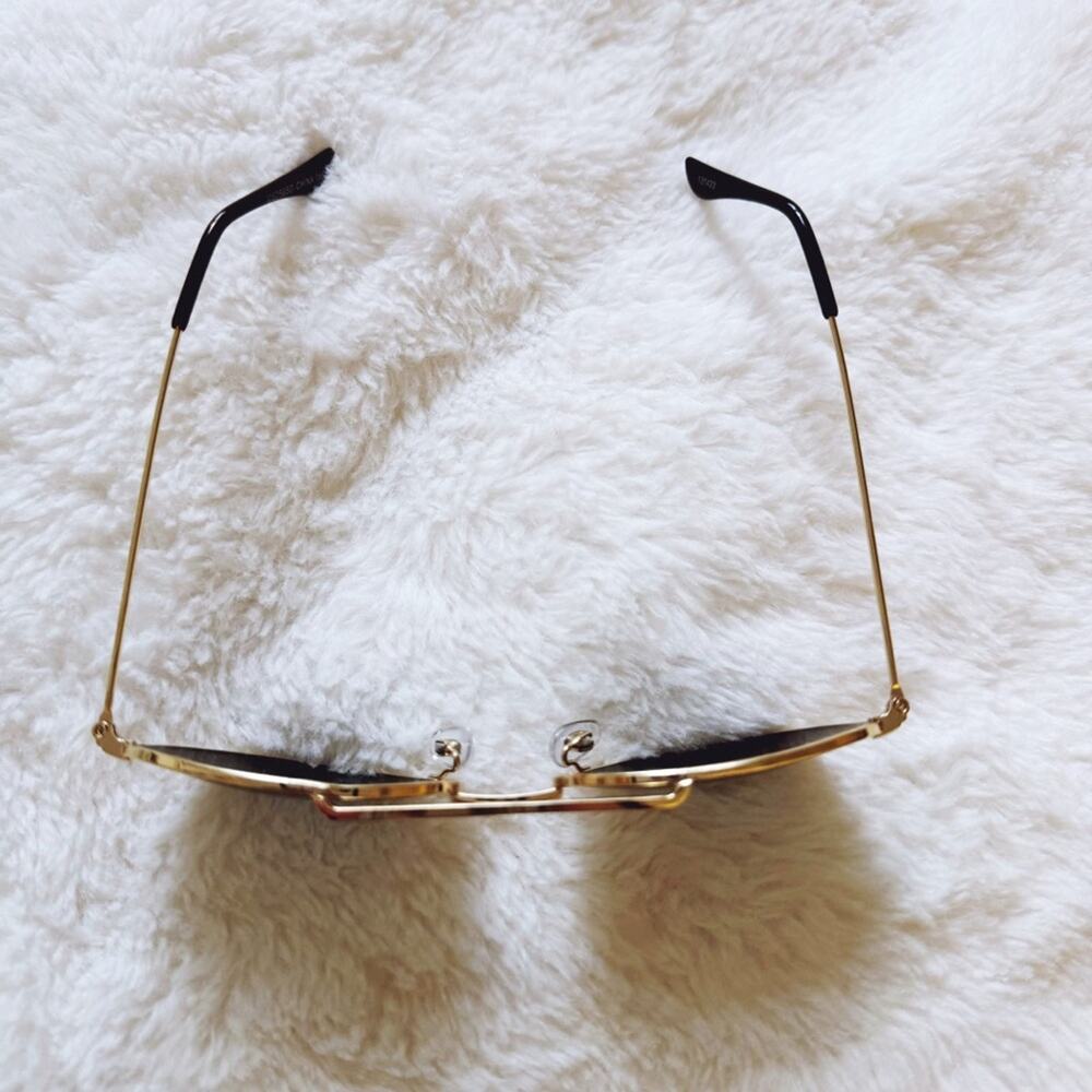 Tiana Gold Minimalist Aviator Sunglasses - Picture 6 of 11